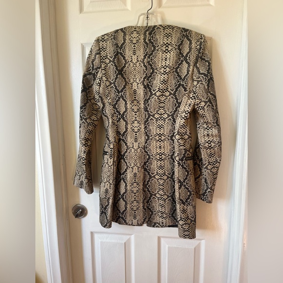 Zara Snake Print Blazer Frontal Zipper Size XS - Picture 4 of 10